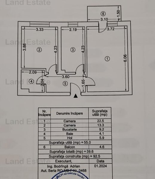 Plaza Residence Faza 5, apartament cu 2 camere.